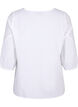 Blouse in a cotton mix with linen and crochet detail, Bright White, Packshot image number 1