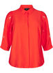 Blouse with 3/4 sleeves and floral embroidery, Flame Scarlet, Packshot image number 0