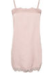 Long satin top with lace edges, Red, Packshot image number 0
