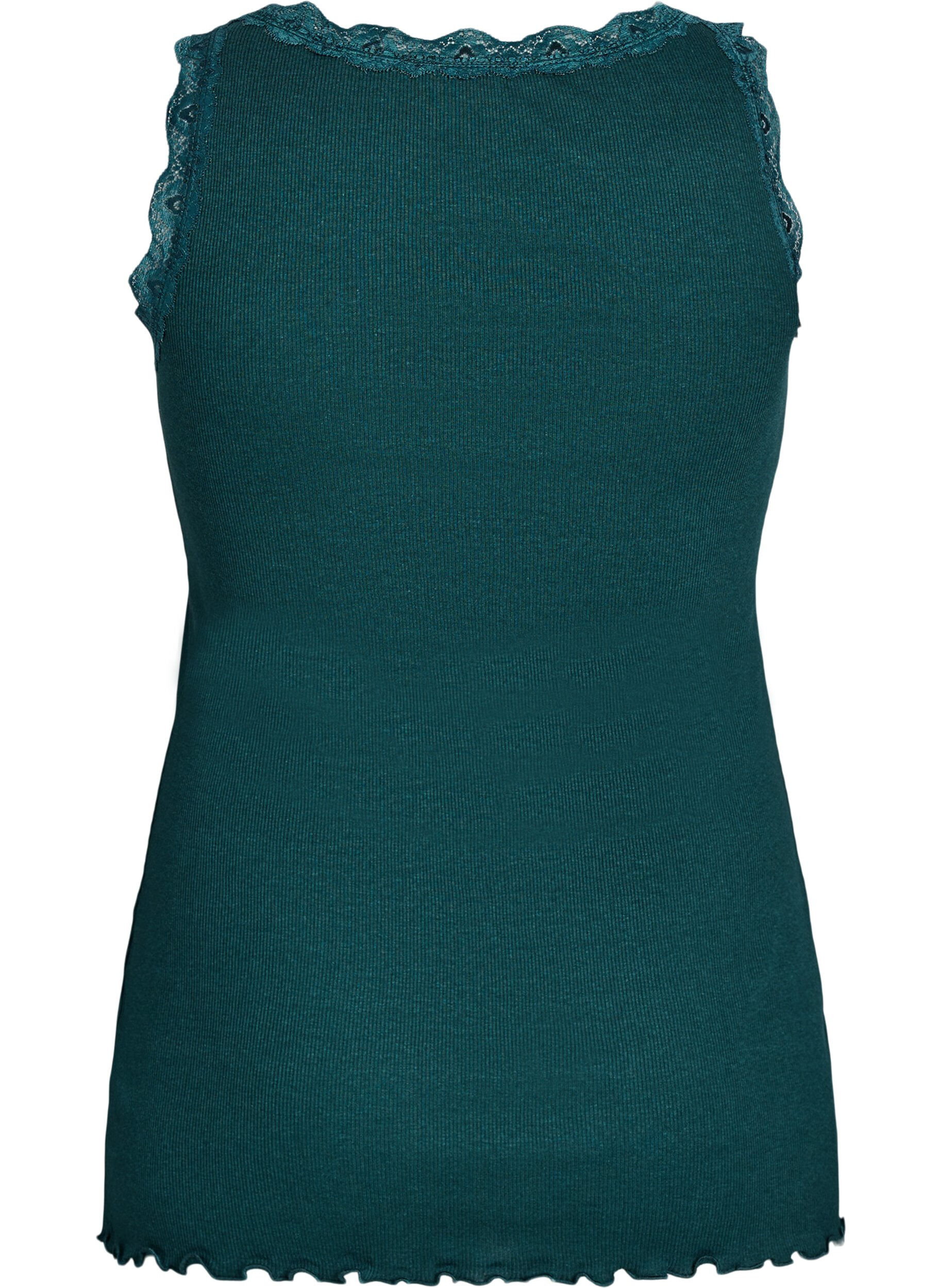 Zizzifashion Top with lace trim, Green, Packshot image number 1