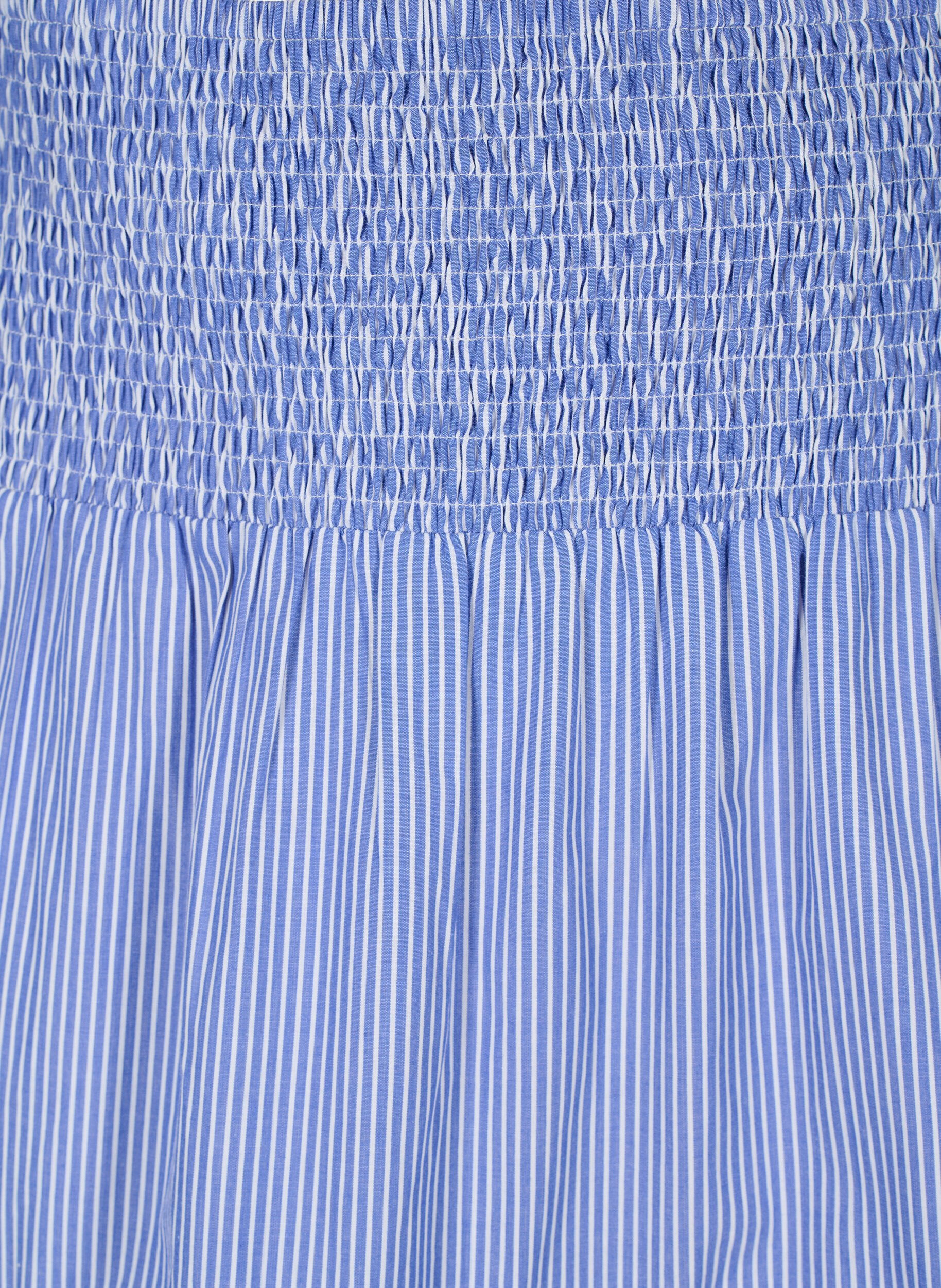 Zizzifashion Striped maxi skirt with a smock, Baja Blue Stripe, Packshot image number 2