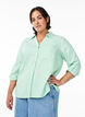 Shirt in linen and viscose with 3/4 sleeves, Green, Model image number 0