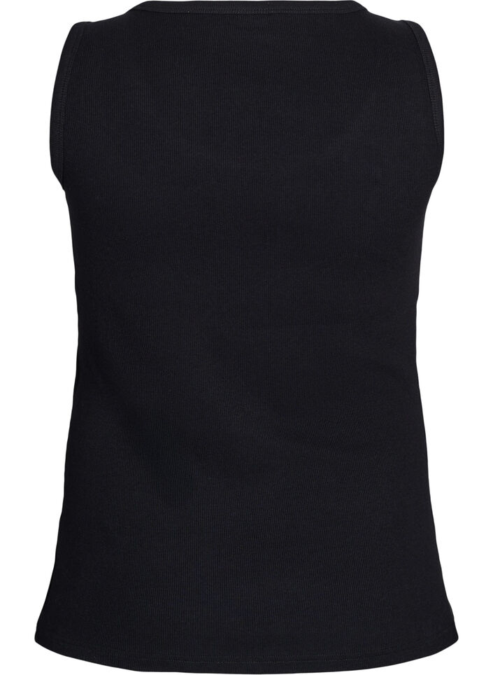 Fitted top with motif, Black, Packshot image number 1