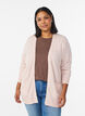 Long open-front knit cardigan with pockets, Rose, Model image number 0