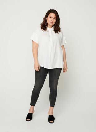 Short-sleeved, viscose mix shirt, Snow White, Model image number 2