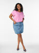 Short sleeved cotton blend t-shirt, Pink, Model image number 1