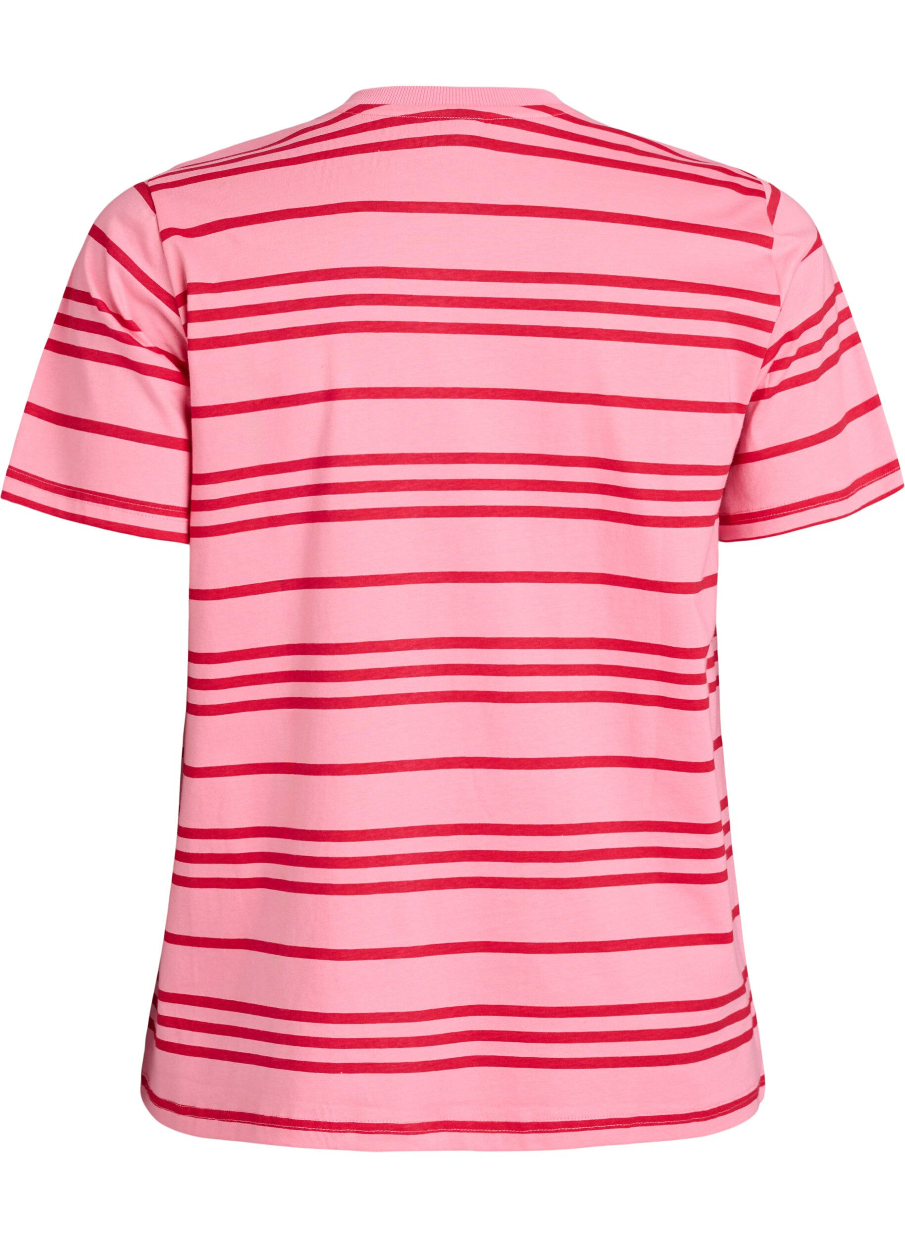Zizzifashion Striped cotton t-shirt, Pink, Packshot image number 1