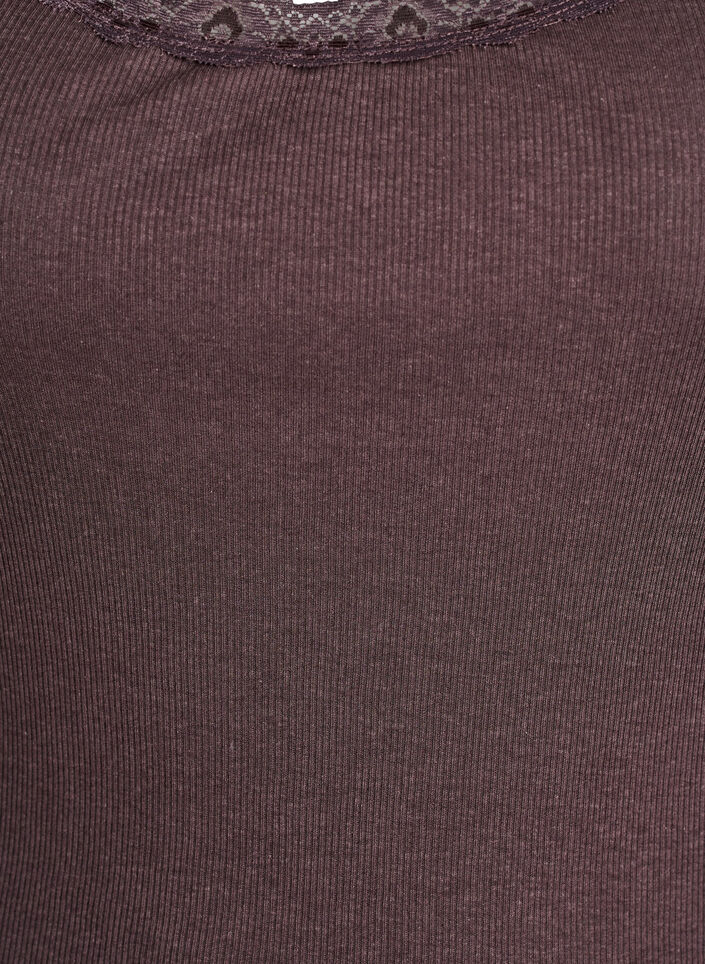 Top with lace trim, Brown, Packshot image number 2