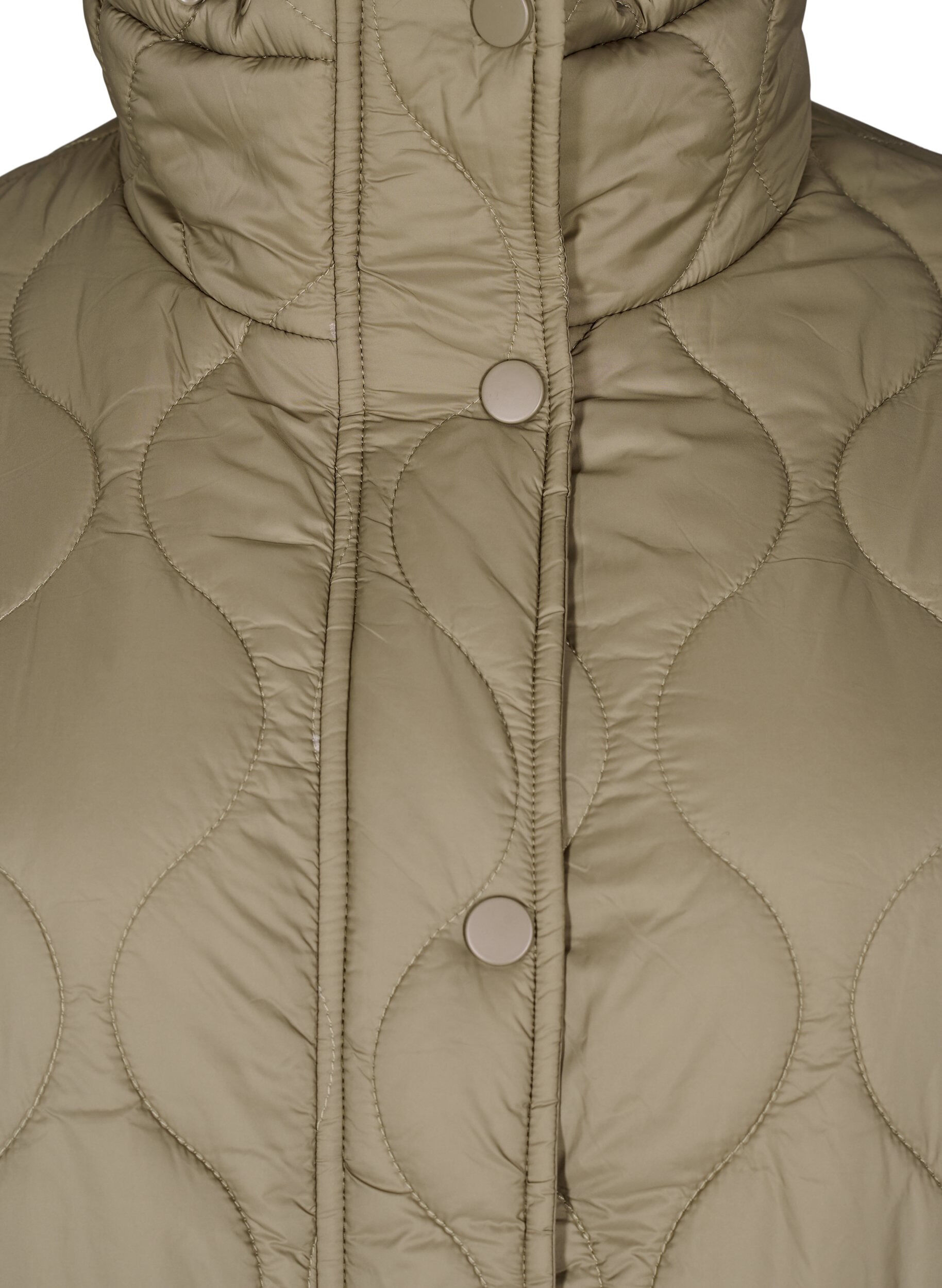 Zizzifashion Short quilted jacket with contrast details, Beige, Packshot image number 2