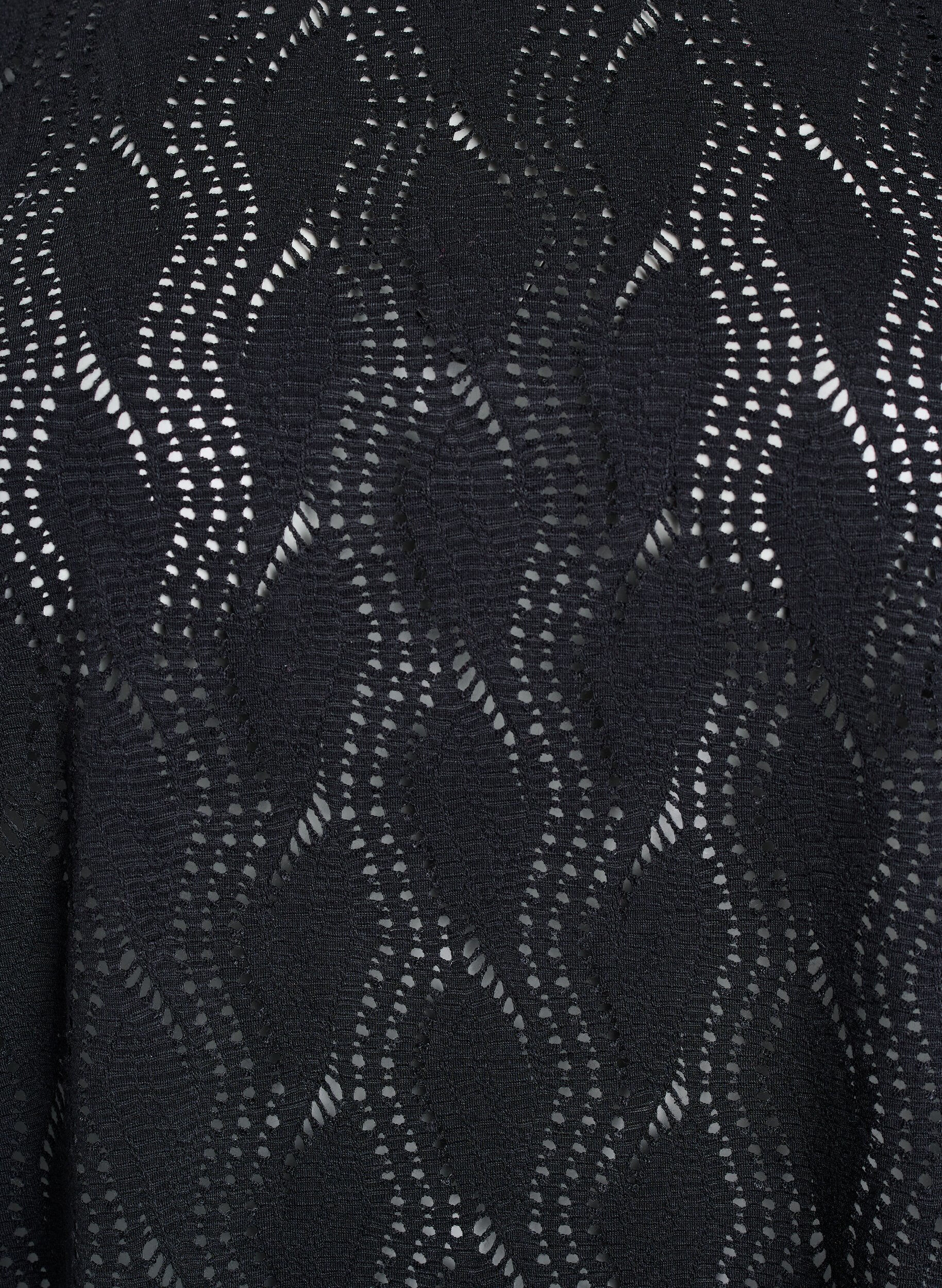 Zizzifashion FLASH - Jersey T-shirt with eyelet pattern, Black, Packshot image number 2