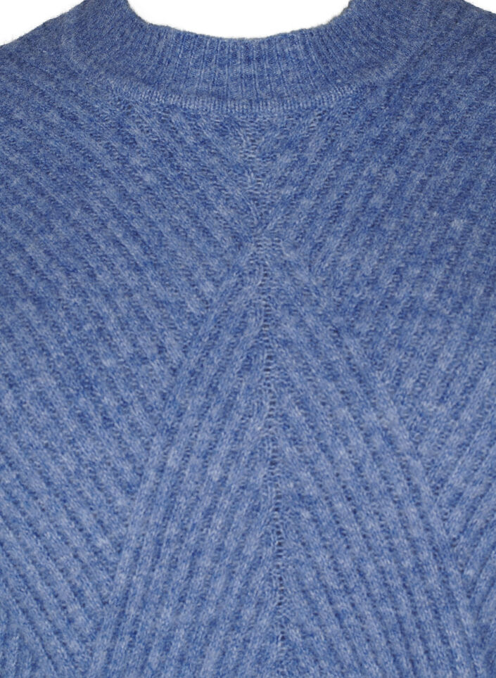 Short ribbed dress with a round neck, Grey Blue Mel., Packshot image number 2