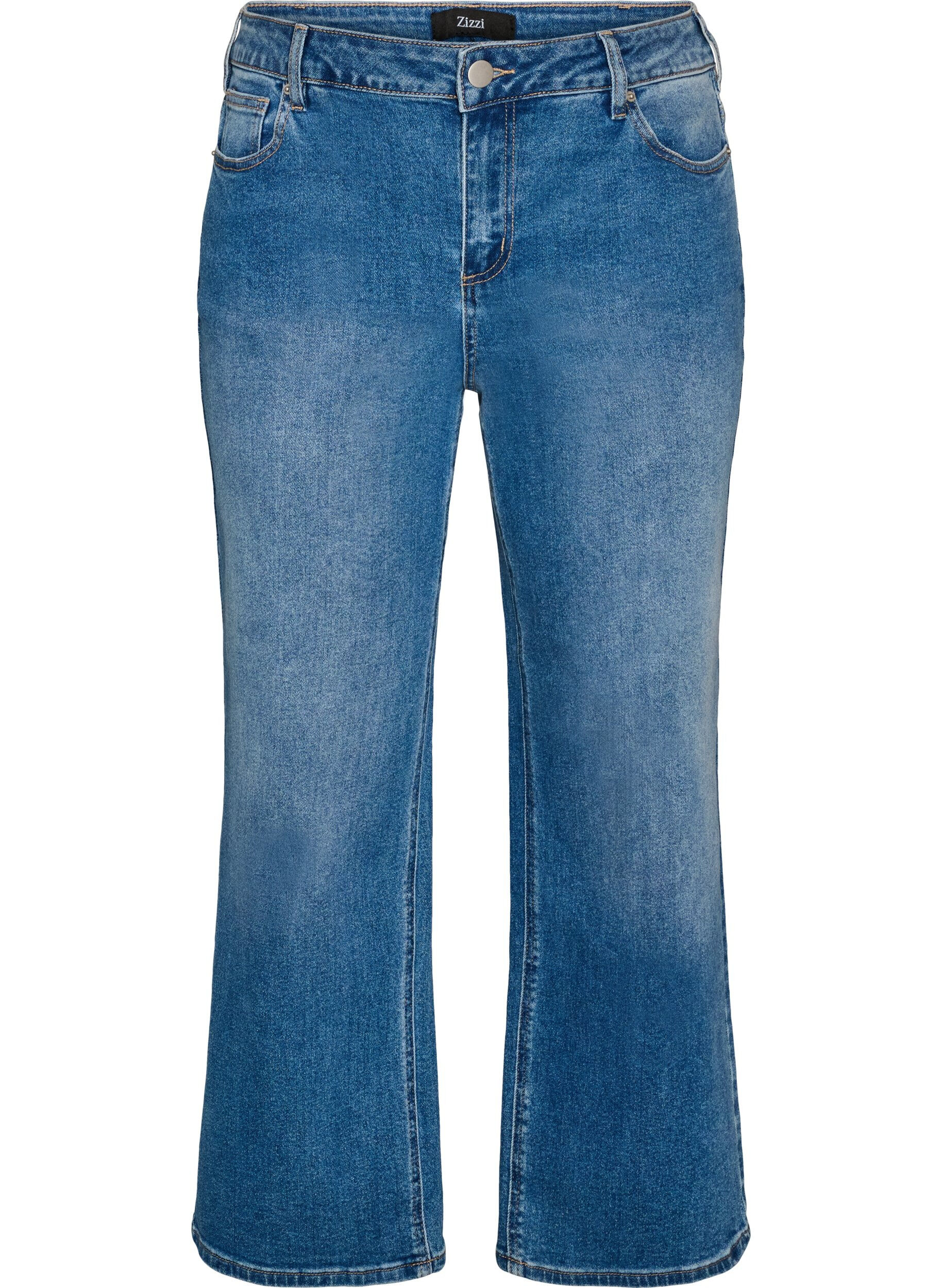 ZizzifashionStraight jeans with a lightly distressed look, Light Blue, Packshot image number 0
