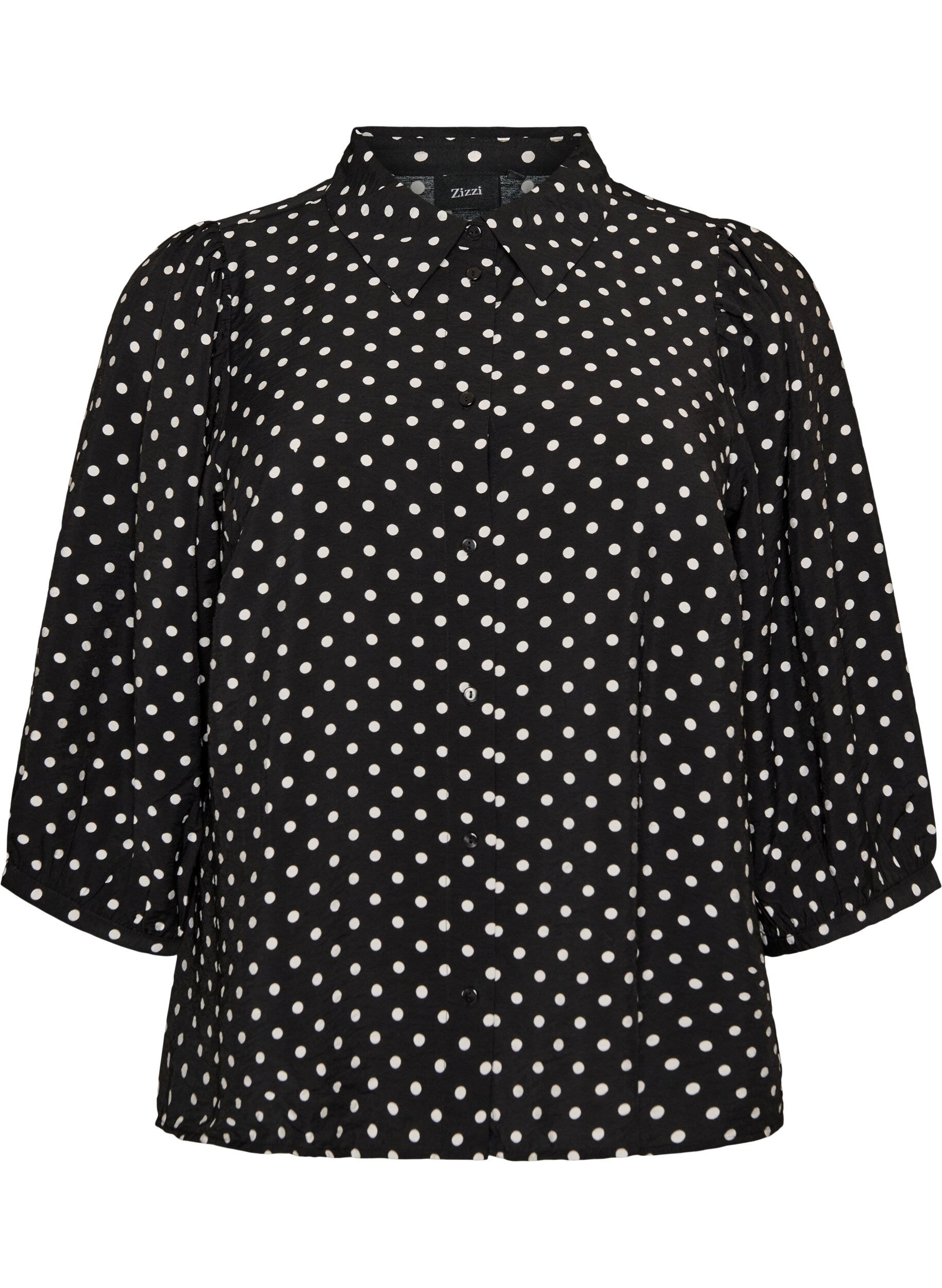 Shirt with dotted pattern and 3/4 sleeves