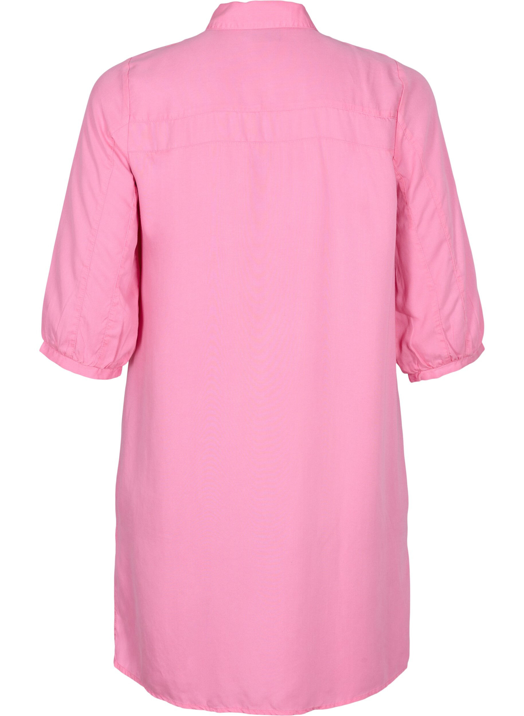 Zizzifashion 	 Long shirt with 3/4 sleeves in lyocell (TENCEL&trade;), Rosebloom, Packshot image number 1