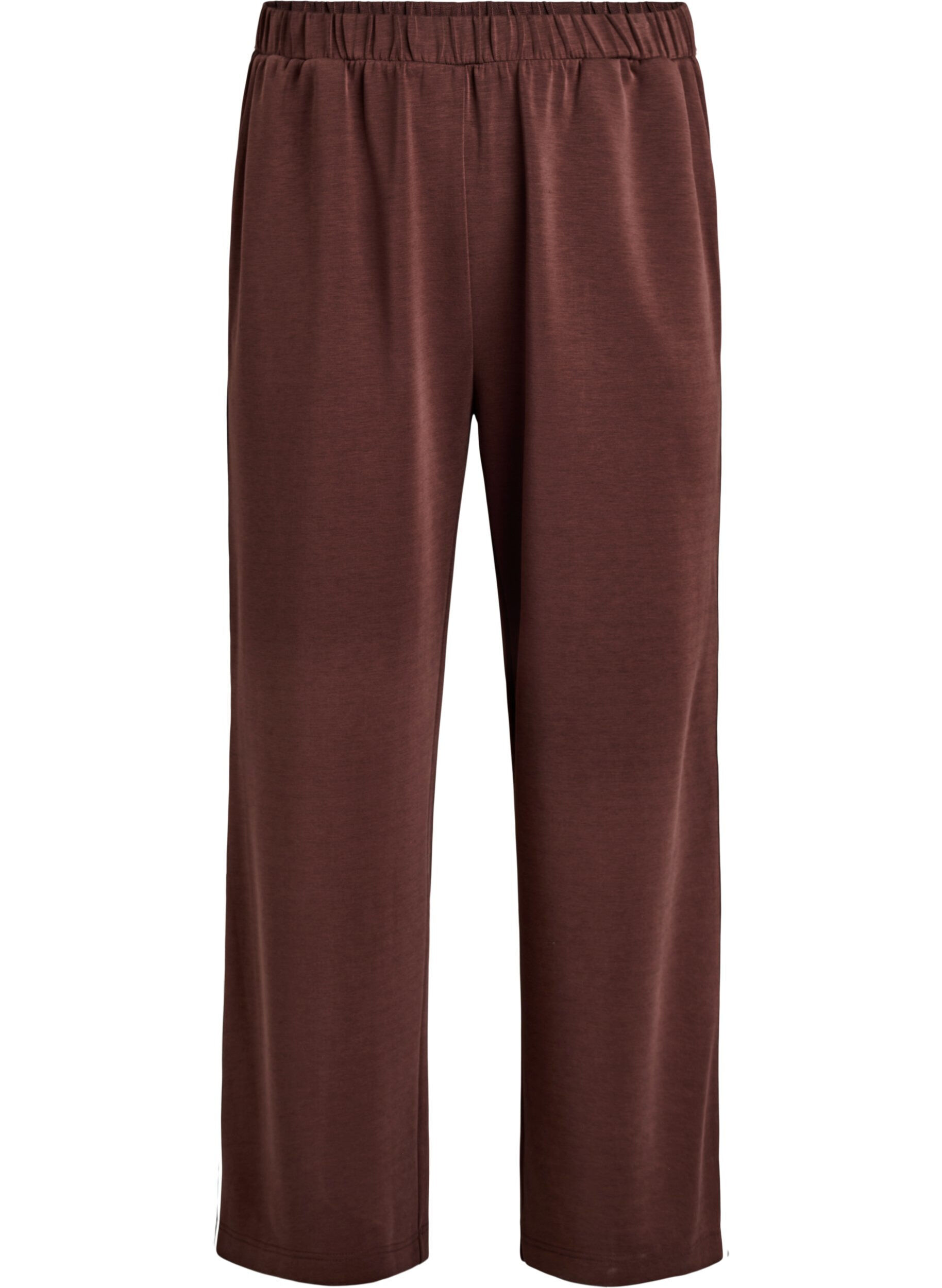 Zizzifashion Loose training trousers with a high waist and stripe detail, Brown, Packshot image number 0