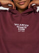 Hoodie with chest print, Purple, Model image number 3