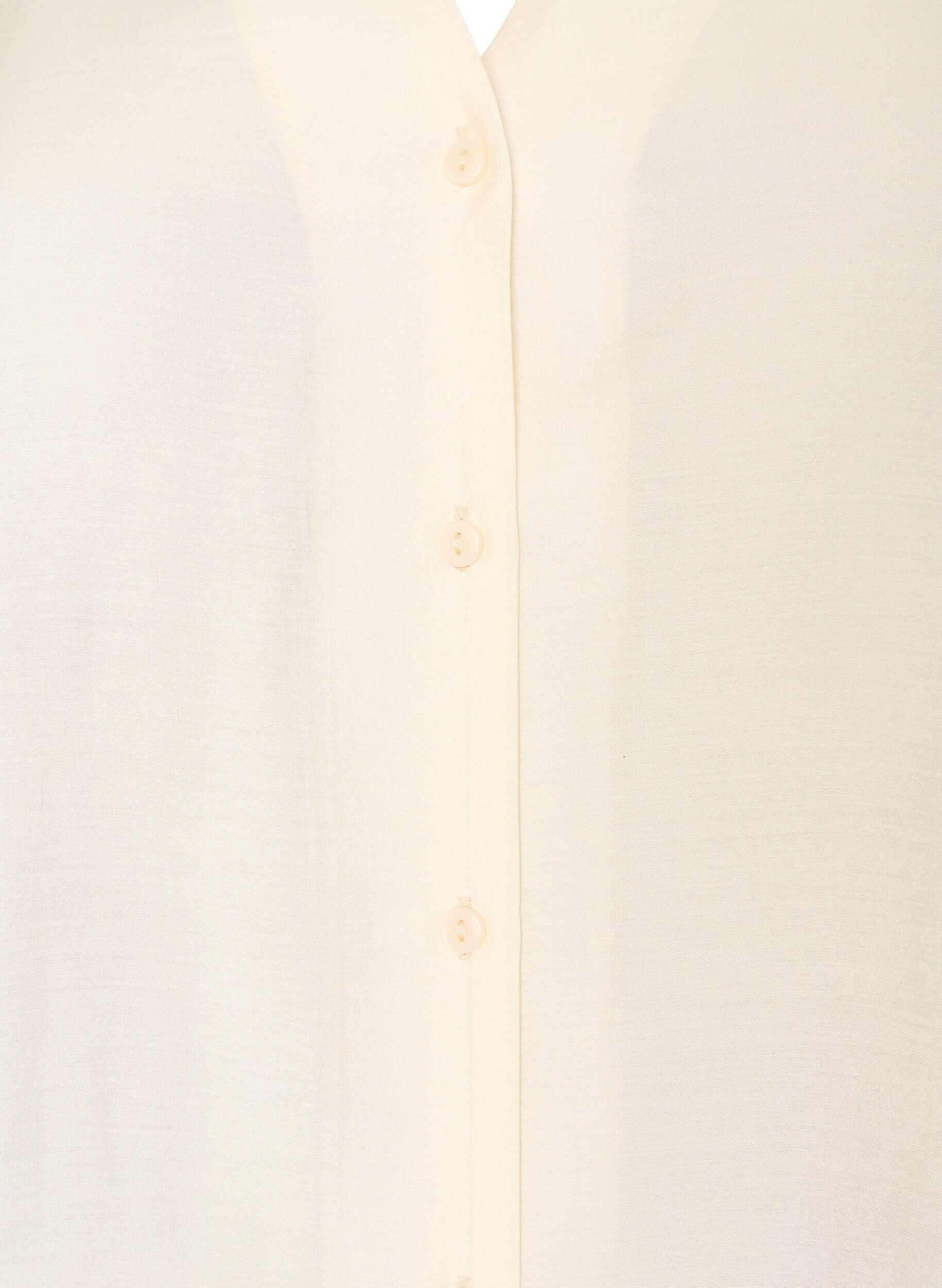 Zizzifashion Shirt blouse with elbow-length sleeves and floral details, Beige, Packshot image number 2