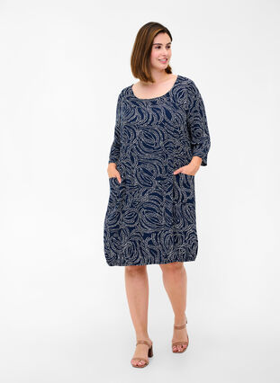 Dress, Blue Graphic, Model image number 2