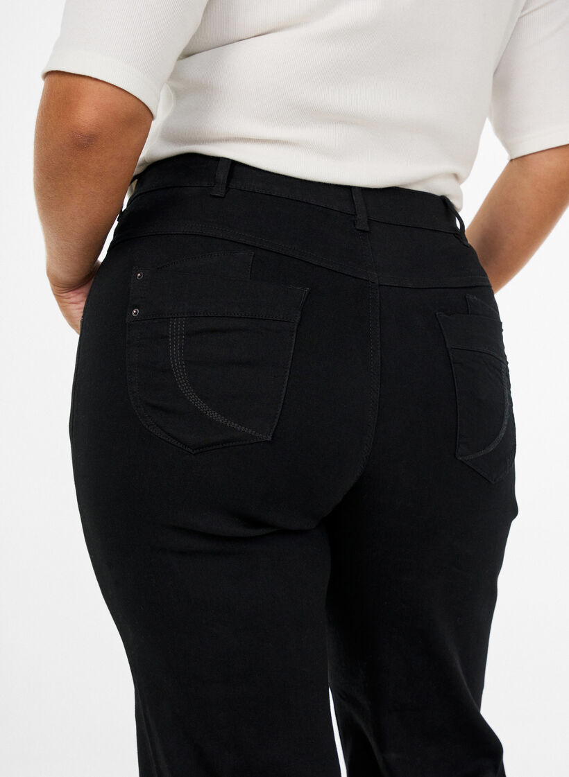 Regular fit Gemma jeans with a high waist, Black, Model image number 2