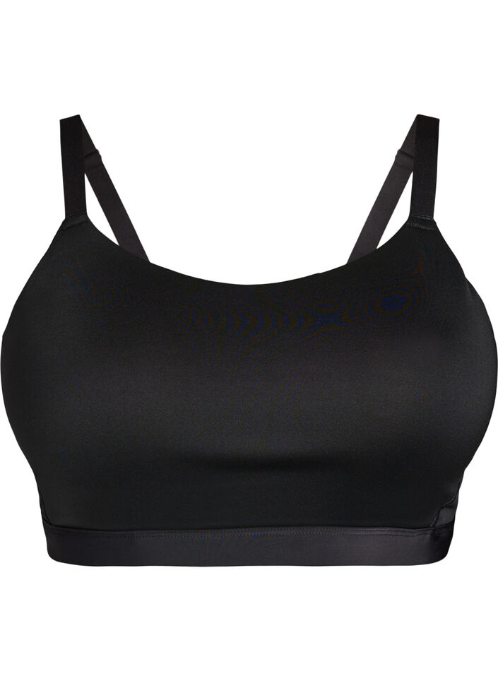 Lightly padded sports bra, Black, Packshot image number 0