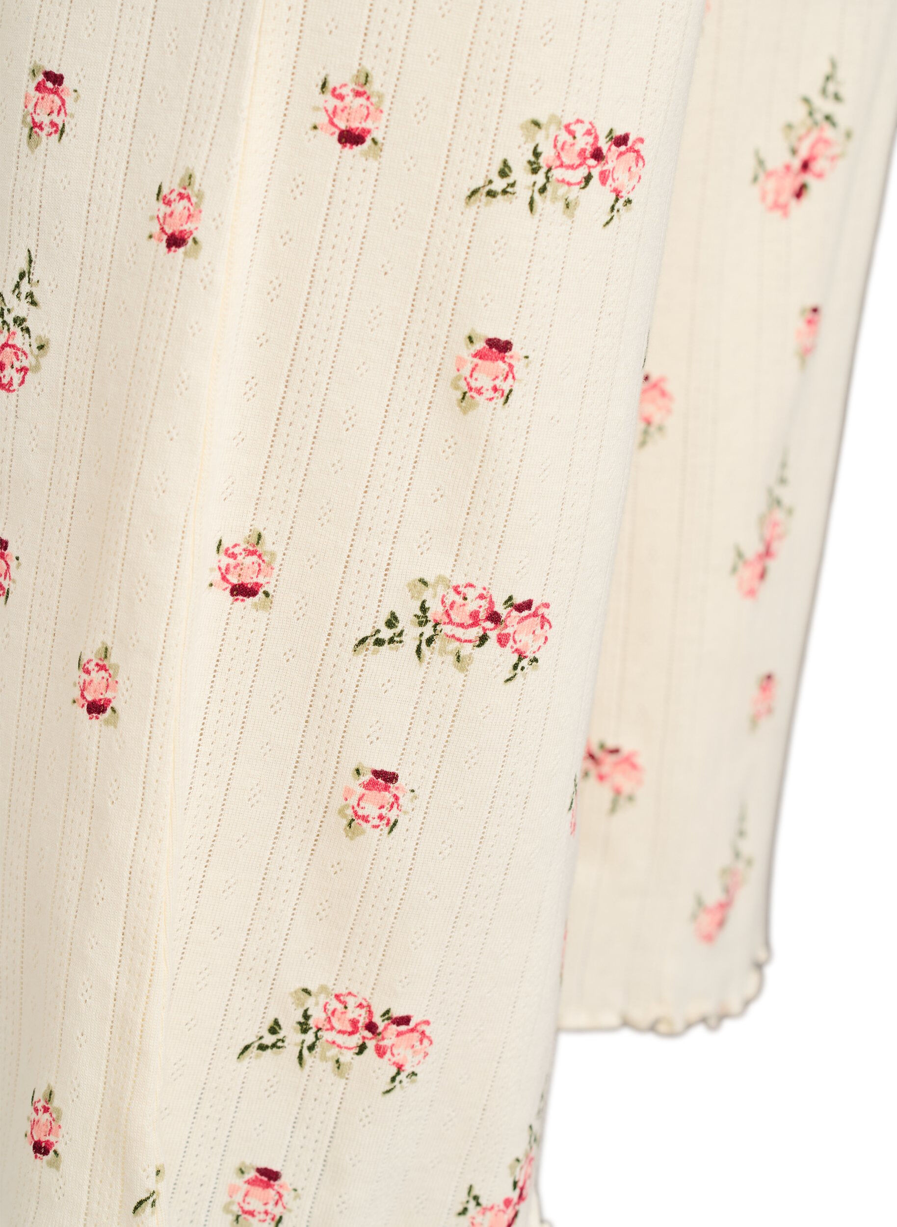 Zizzifashion Organic cotton pyjama bottoms with a textured pattern, Vanilla, Packshot image number 2