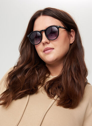 Sunglasses with round lenses, Black, Model image number 0