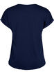 Short-sleeved cotton blend t-shirt, Blue, Packshot image number 1
