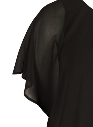 Short blouse with loose mesh sleeves, Black, Packshot image number 3