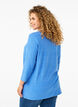 Blouse with 3/4 sleeves and striped pattern, Princess Blue Mel., Model image number 1