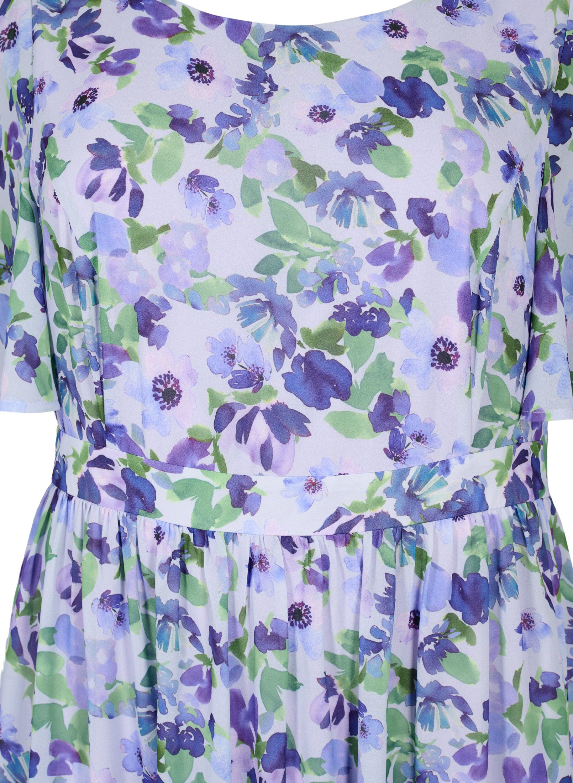 Zizzifashion Floral dress with short sleeves, Xenon B. Flower AOP, Packshot image number 2