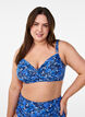 Underwire bikini bra with pattern, Blue, Model image number 0