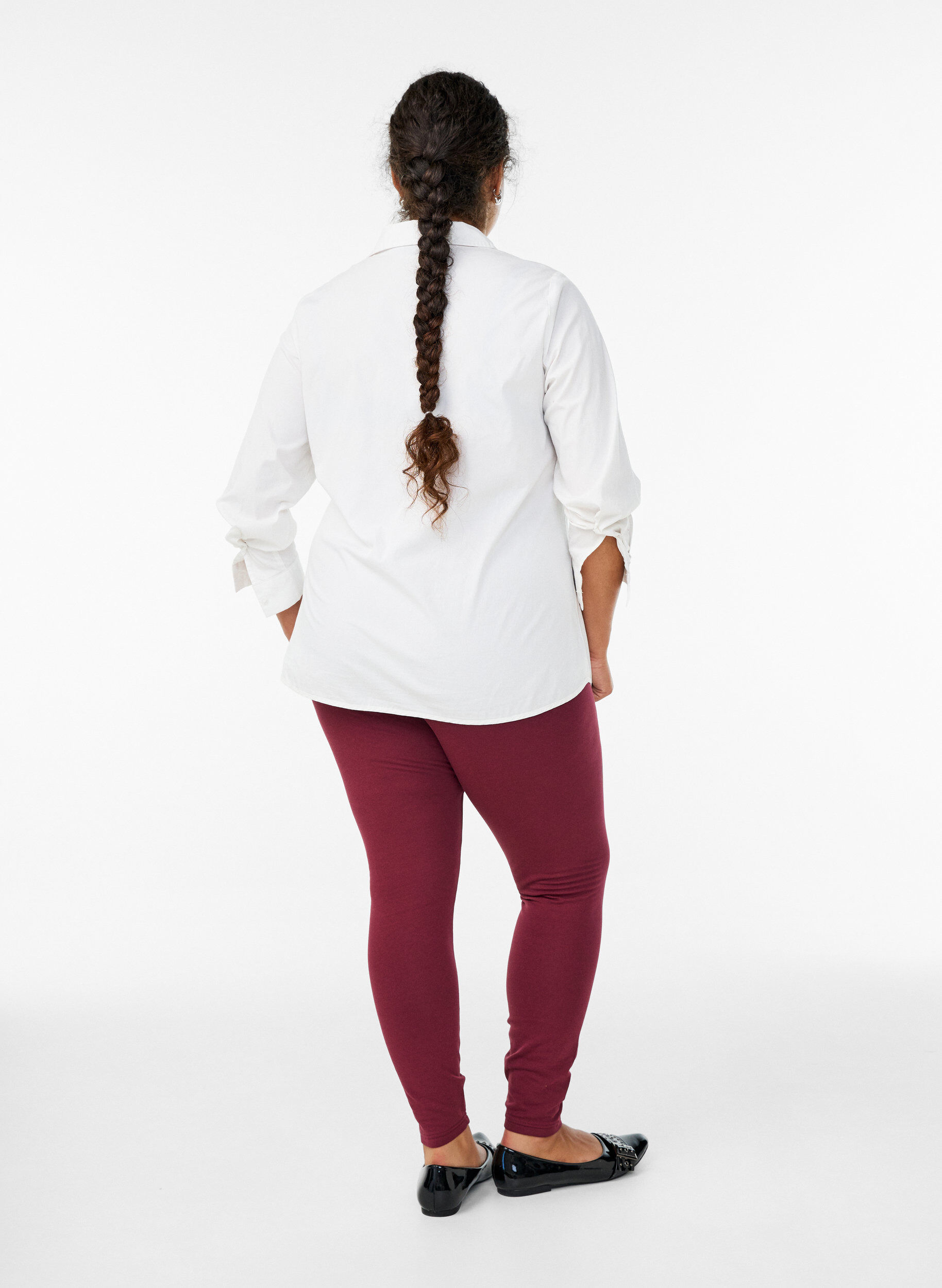 ZizzifashionCotton leggings with lining, Dark Bordeaux, Model image number 2