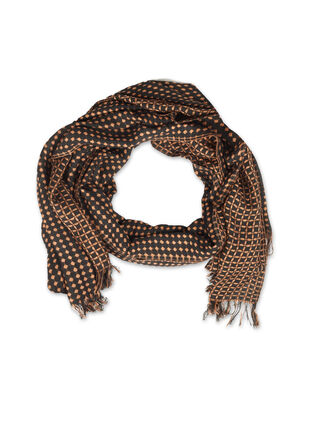 Viscose scarf, Black w. Copper, Packshot image number 0