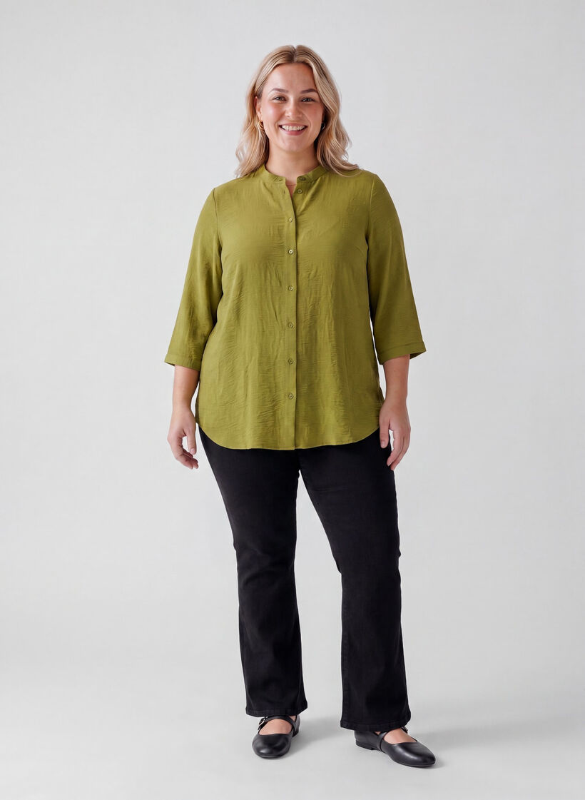 Tunic with 3/4 sleeves, Green, Model image number 1