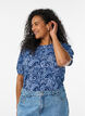 Patterned blouse with short sleeves, Blue, Model image number 0