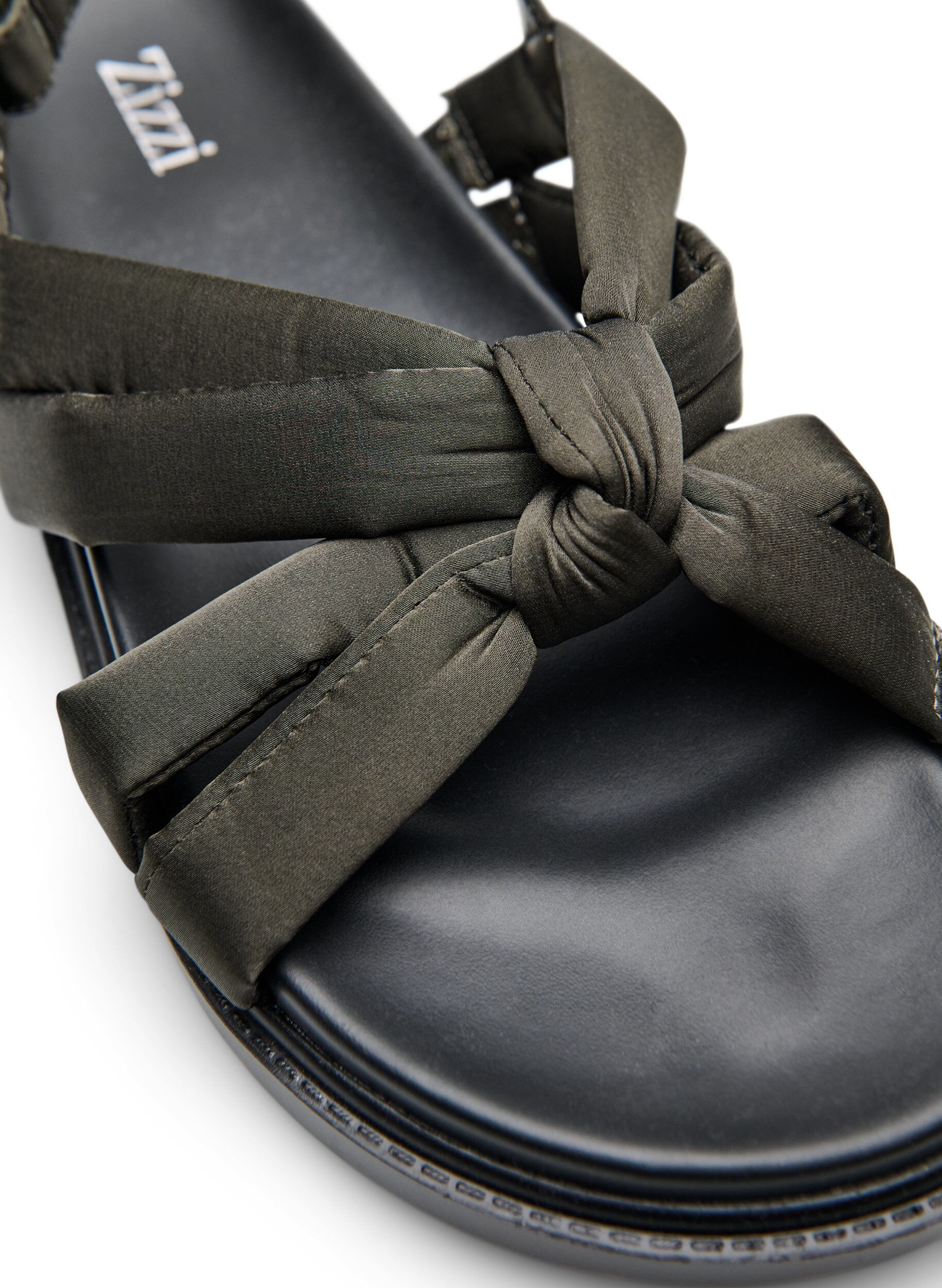 Zizzifashion Wide fit - Sandal with knot detail, Green, Packshot image number 3