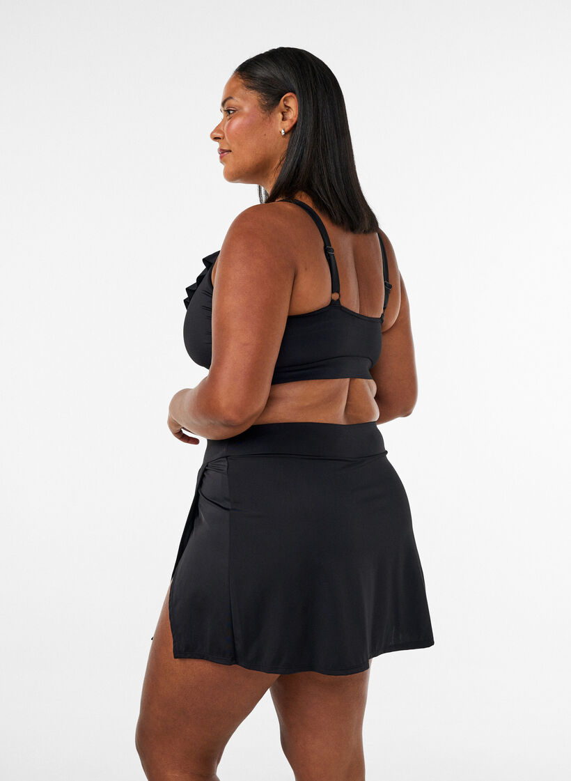 Bikini bottom with brief and wrap-around effect, Black, Model image number 1