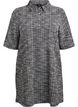 Short dress in textured jersey with a graphic check, Vanilla, Packshot image number 0