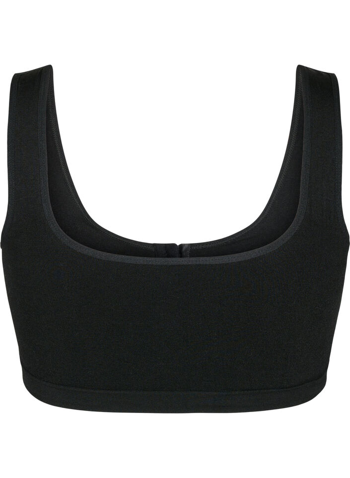 Seamless bra with front closure, Black, Packshot image number 1