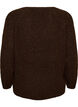 Knitted blouse with V-neck and raglan sleeves, Brown, Packshot image number 1