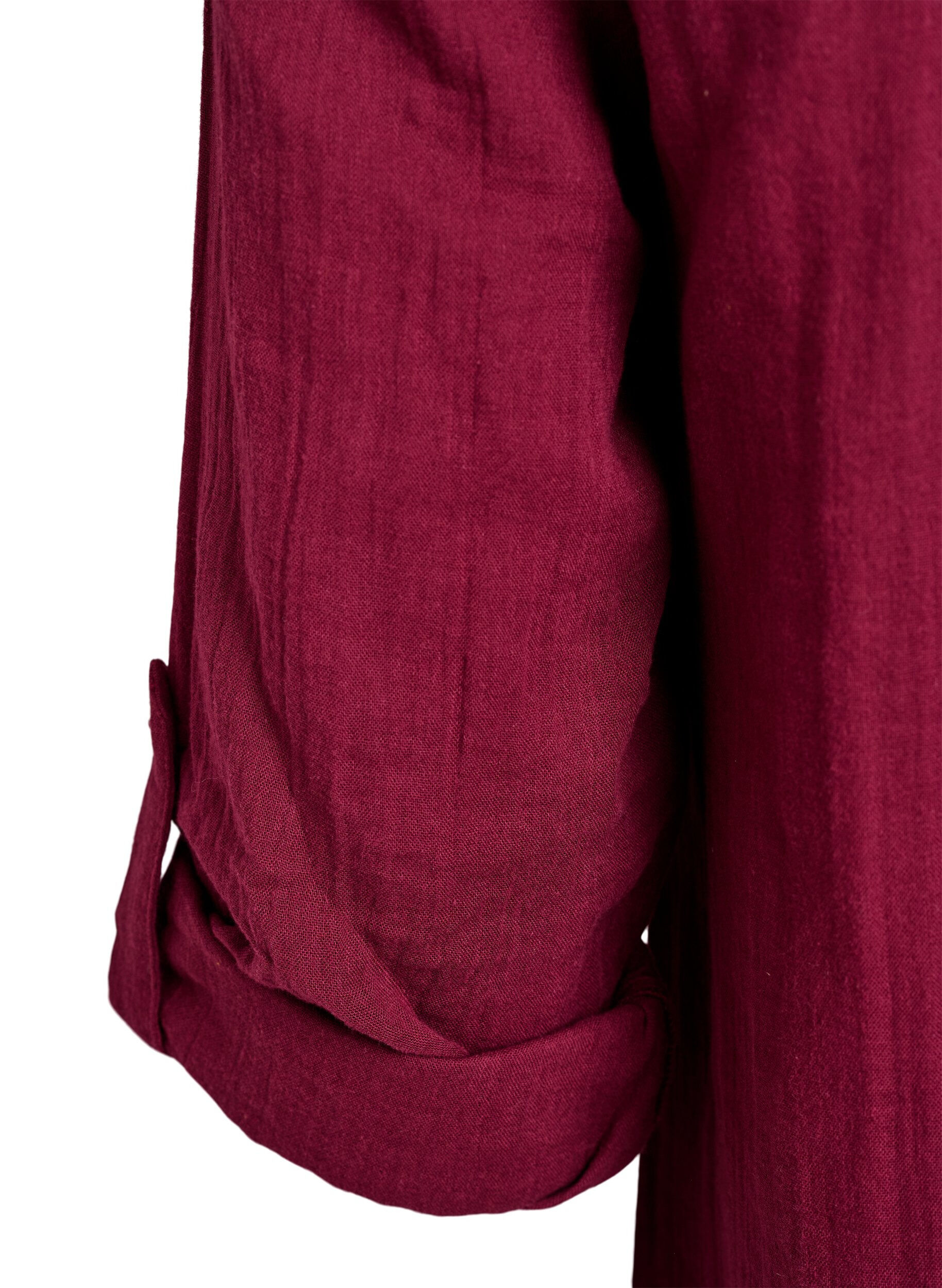 Zizzifashion Cotton muslin tunic with broderie anglaise, Dark Bordeaux, Packshot image number 3