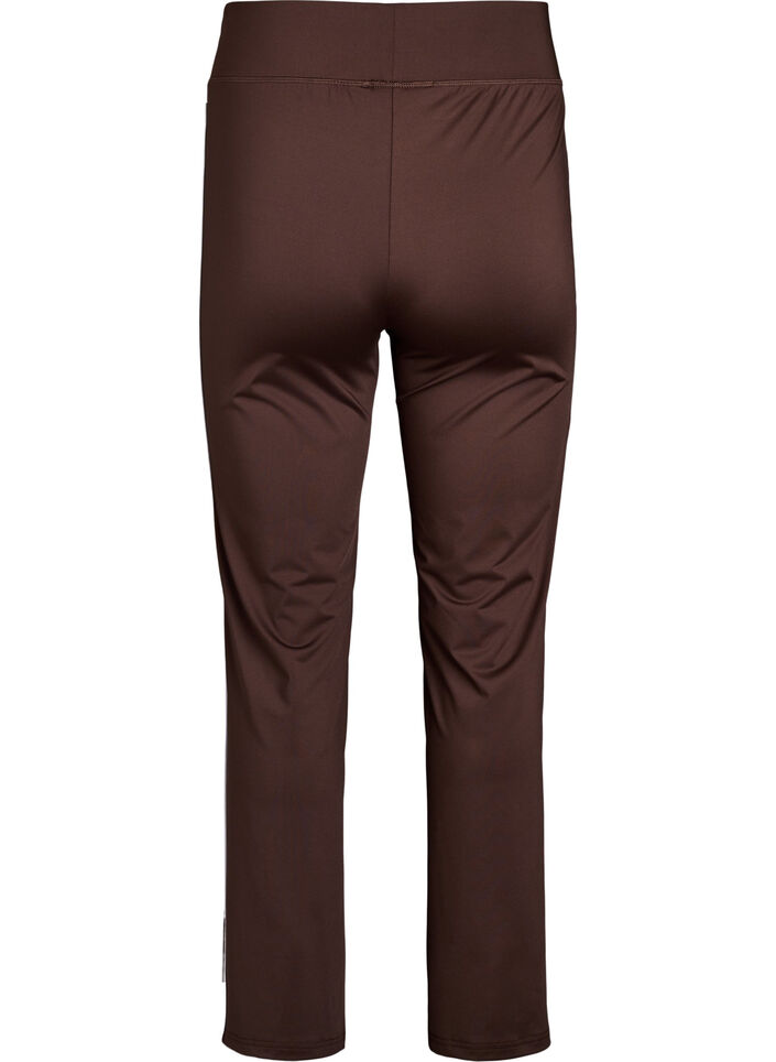 Flared workout pants with contrast piping, Brown, Packshot image number 1