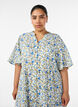 Cotton midi dress with floral print, Blue, Model image number 2