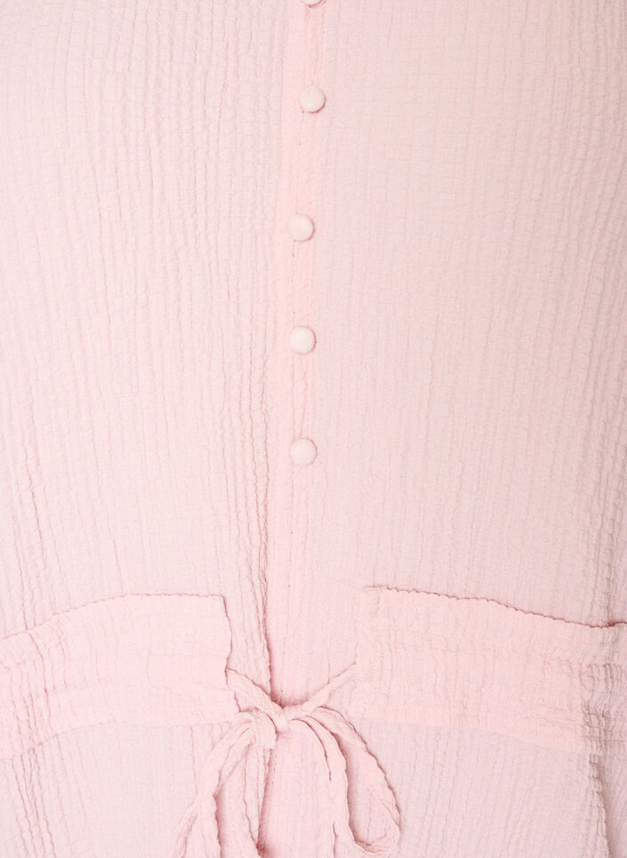Blouse with texture and a tie-waist, Pink, Packshot image number 2