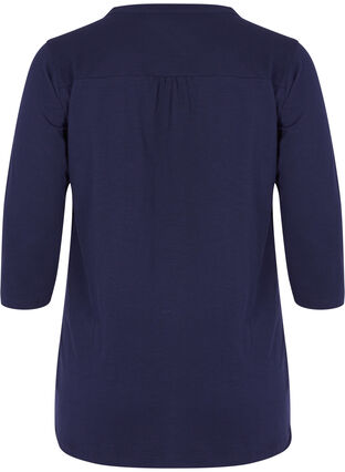 Blouse with 3/4 sleeves , Peacoat, Packshot image number 1