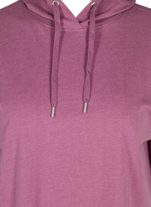 Long sweatshirt with short sleeves, Grape Nectar Melange, Packshot image number 2