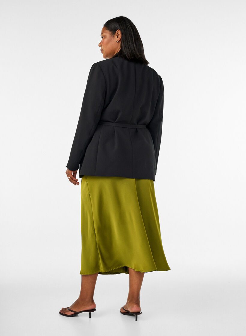 Satin midi skirt, Green, Model