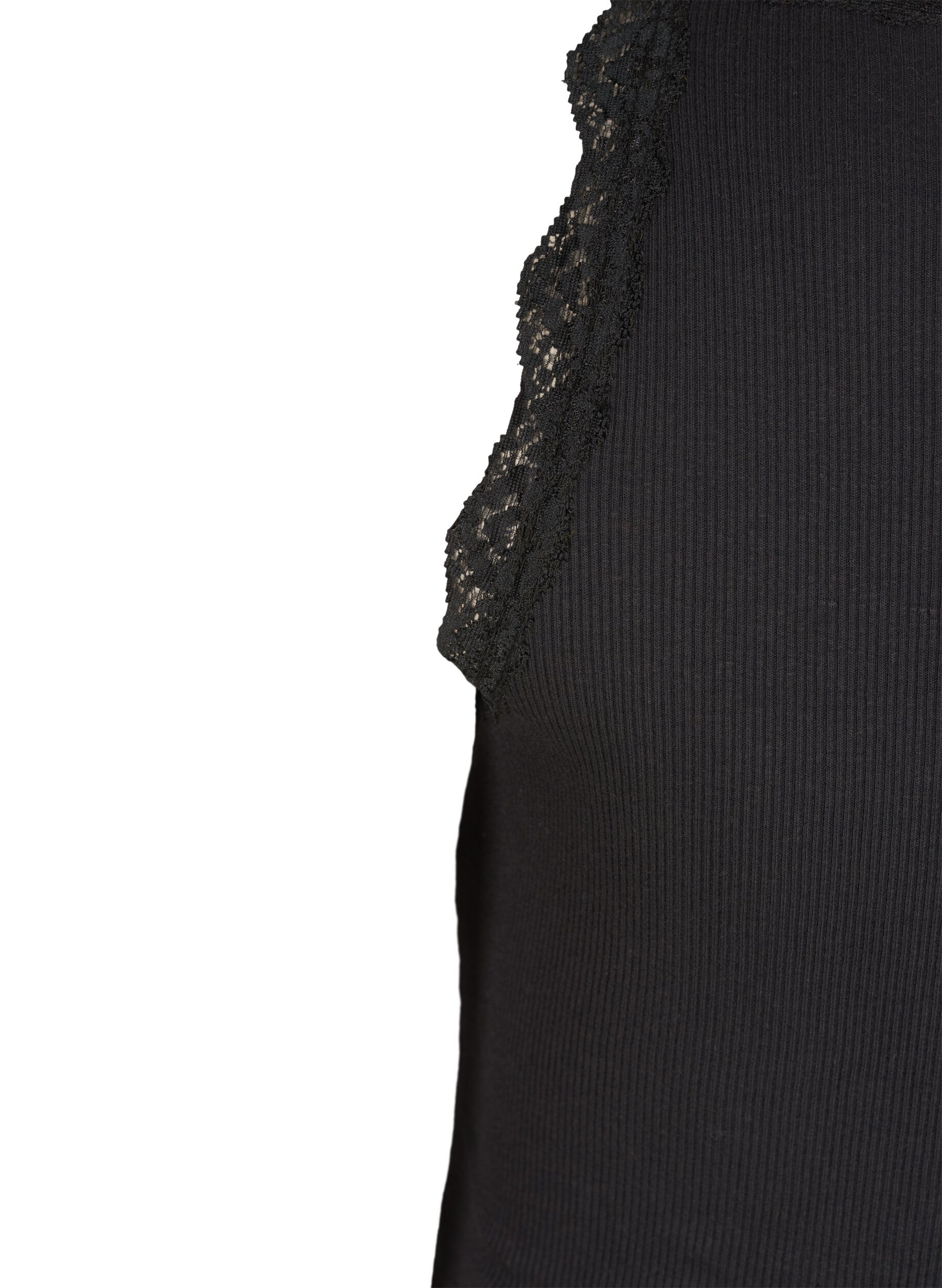 ZizzifashionTop with lace trim, Black, Packshot image number 3