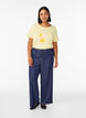 Denim-look trousers with contrast stitching, Blue, Model image number 0