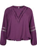 Long-sleeved blouse with lace, Deep Purple, Packshot image number 0